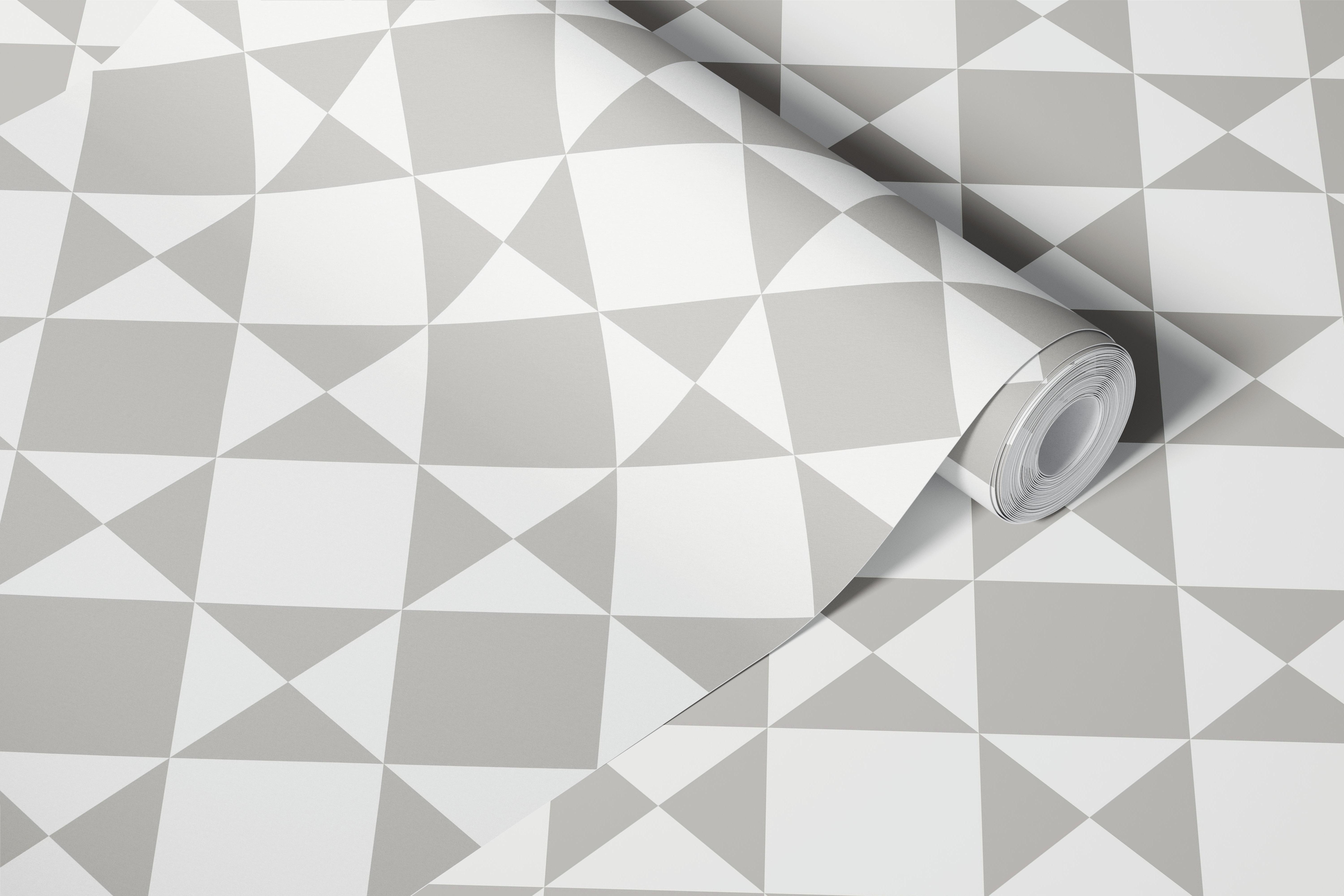 Modern geometric tiles wallpaper in gray and white