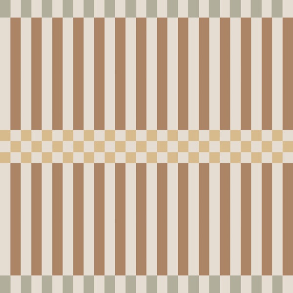 Retro Warm Taupe Stripes with Beige Checks