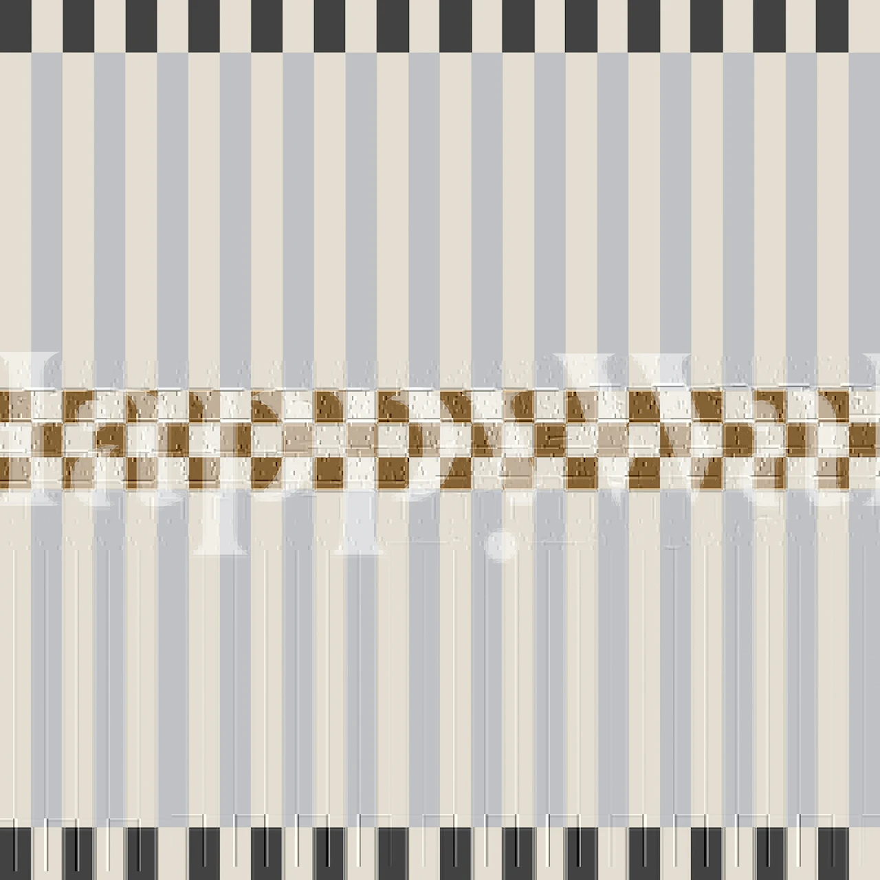 Scandinavian Stripe Checker Style behang in de kamer