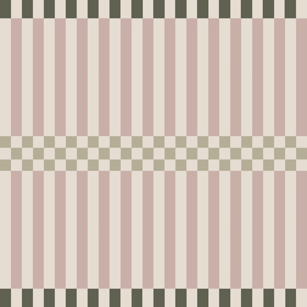 Blush Beige Stripes and Checkerband