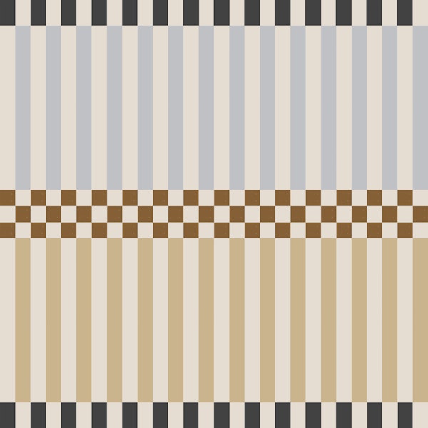Retro Cafe Checks And blue yellow Stripes