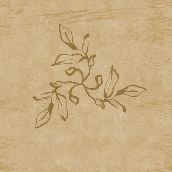 Japandi Calligraphy Leaves - Honey