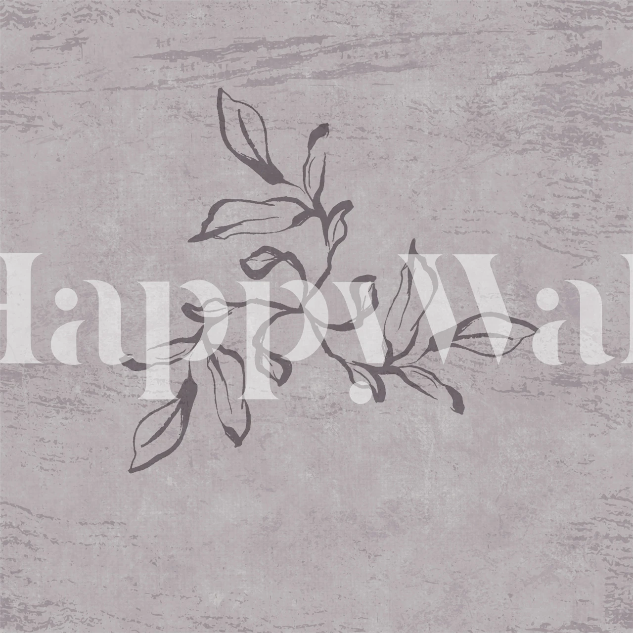 Japandi Calligraphy Leaves wallpaper in a room