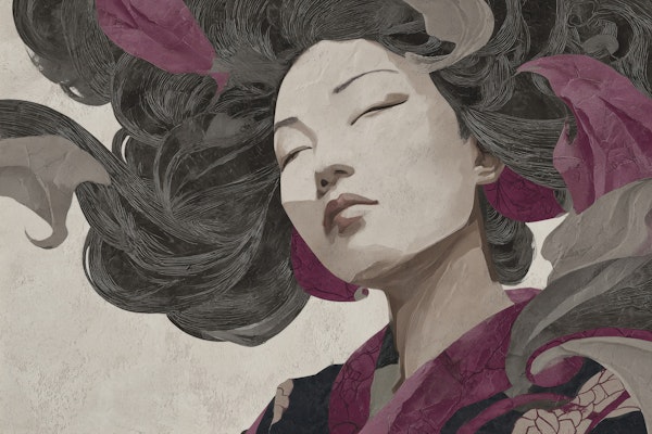 Japanese Geisha Portrait Mural
