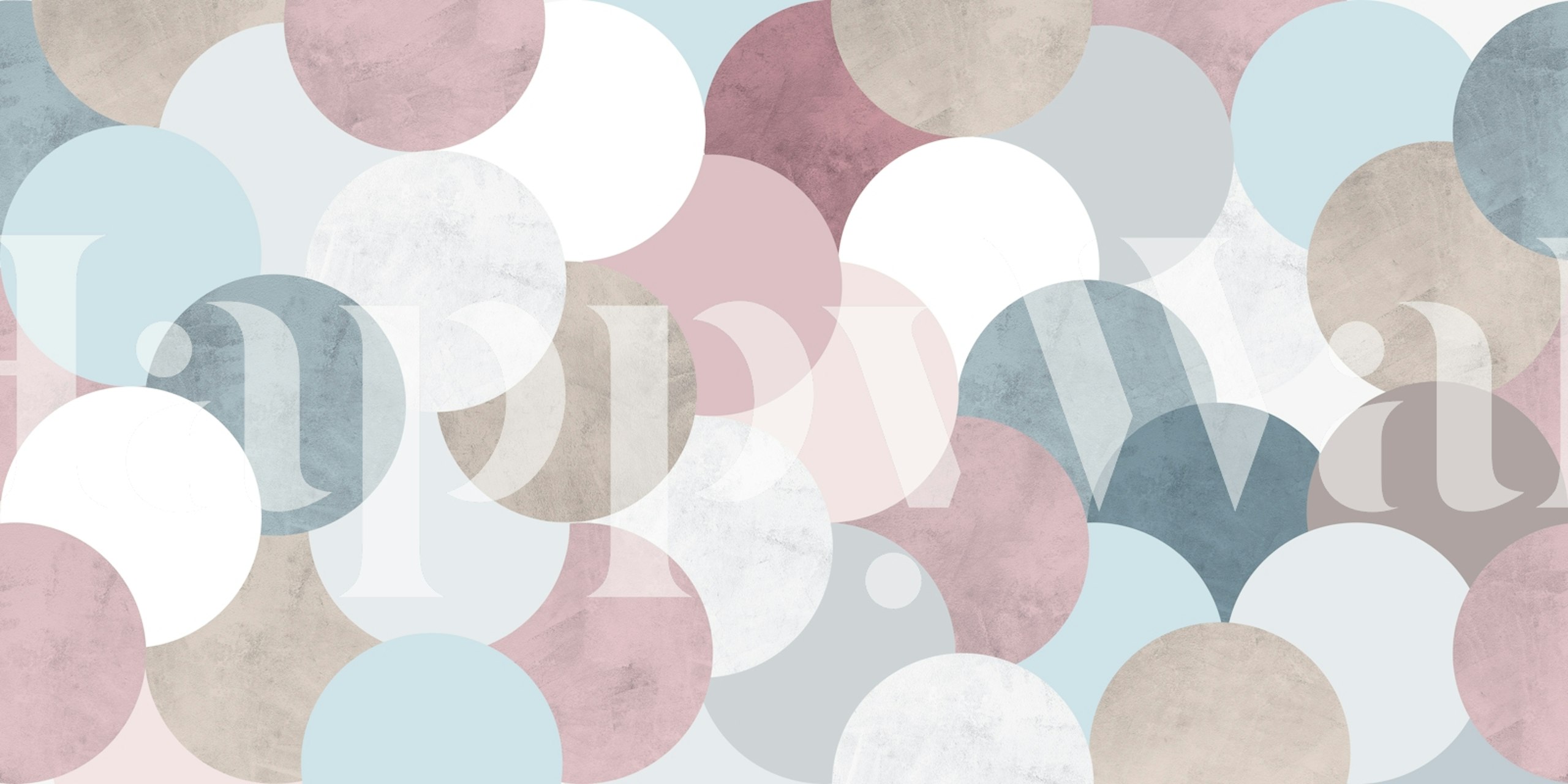 Pastel overlapping circles wallpaper in a room