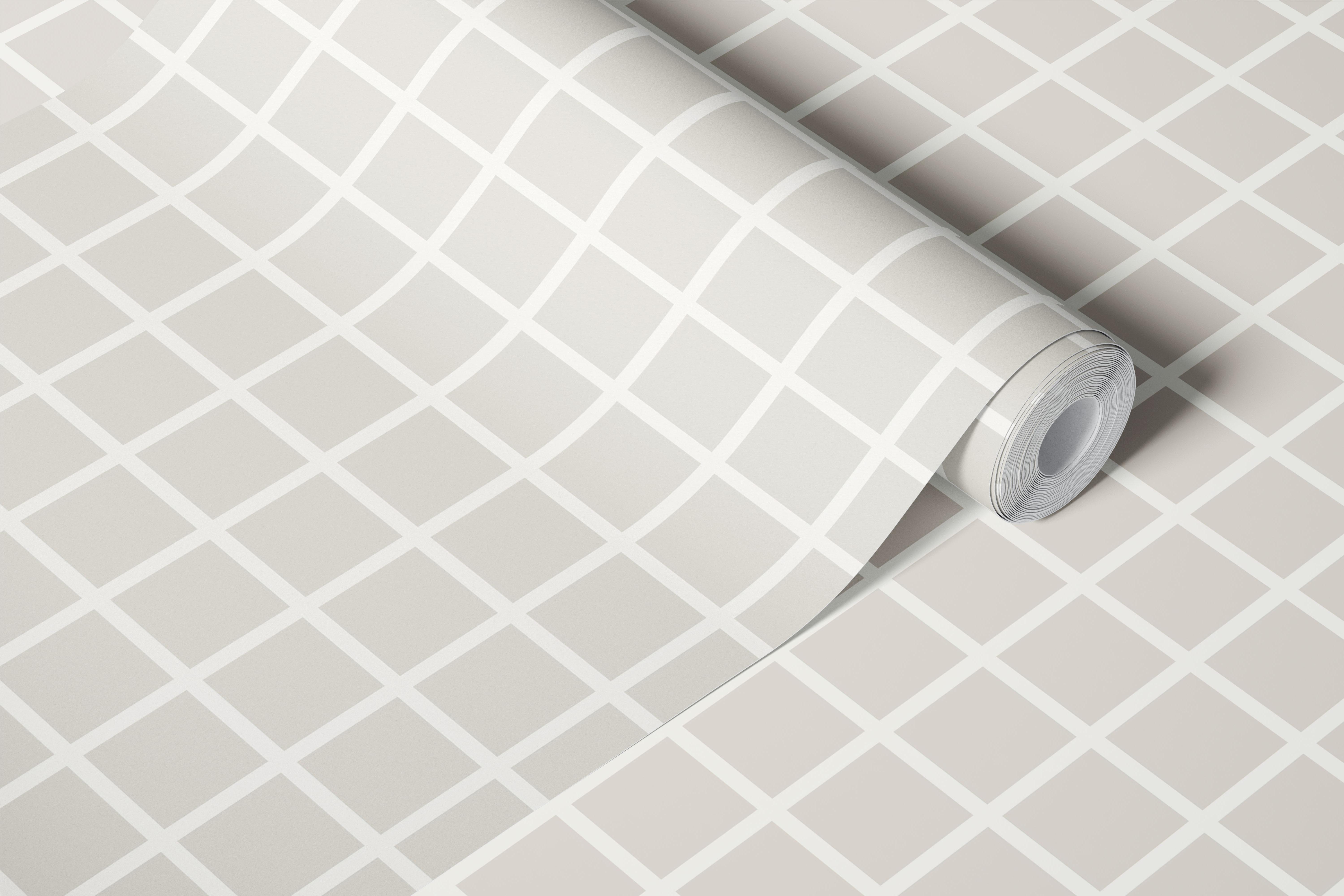 Scandinavian Tile Grid warm minimalist wallpaper