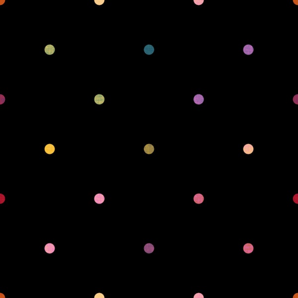 Colorful Polka Dots on Black