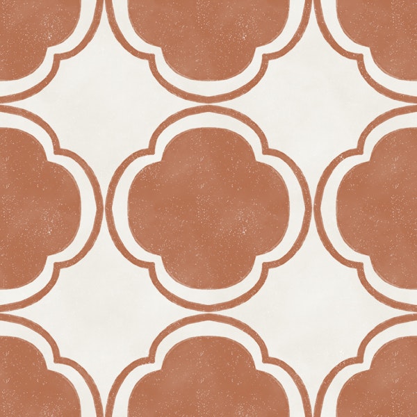 Mediterranean Quatrefoil Decor - Terracotta