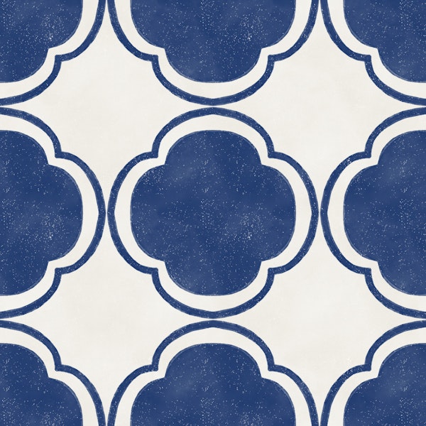 Mediterranean Quatrefoil Decor - Blue