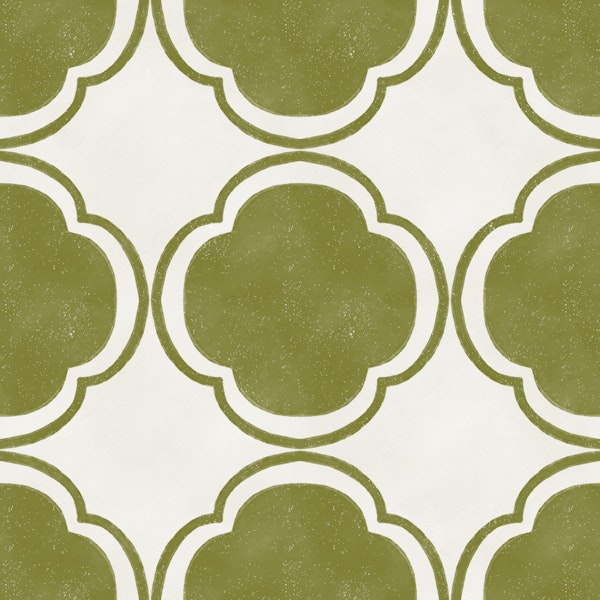 Mediterranean Quatrefoil Decor - Green