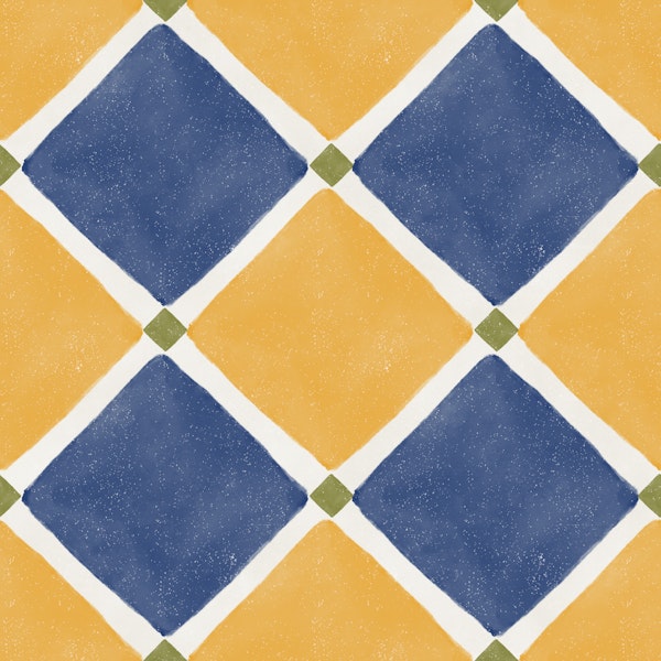 Mediterranean Rustic Checkerboard Y-B