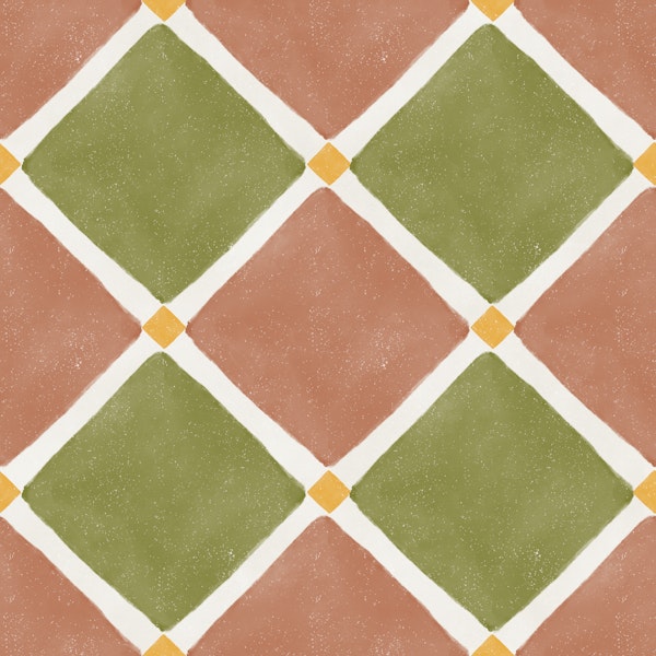 Mediterranean Rustic Checkerboard T-O