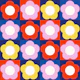 Bright Daisies - Red Lilac Yellow