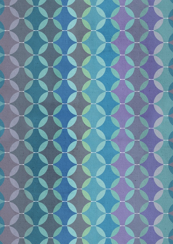 Blue Violet Mid Century Circles Large