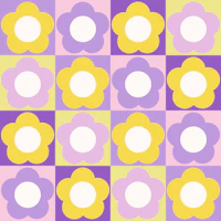 Bight Daisies - Lilac Purple Yellow wallpaper