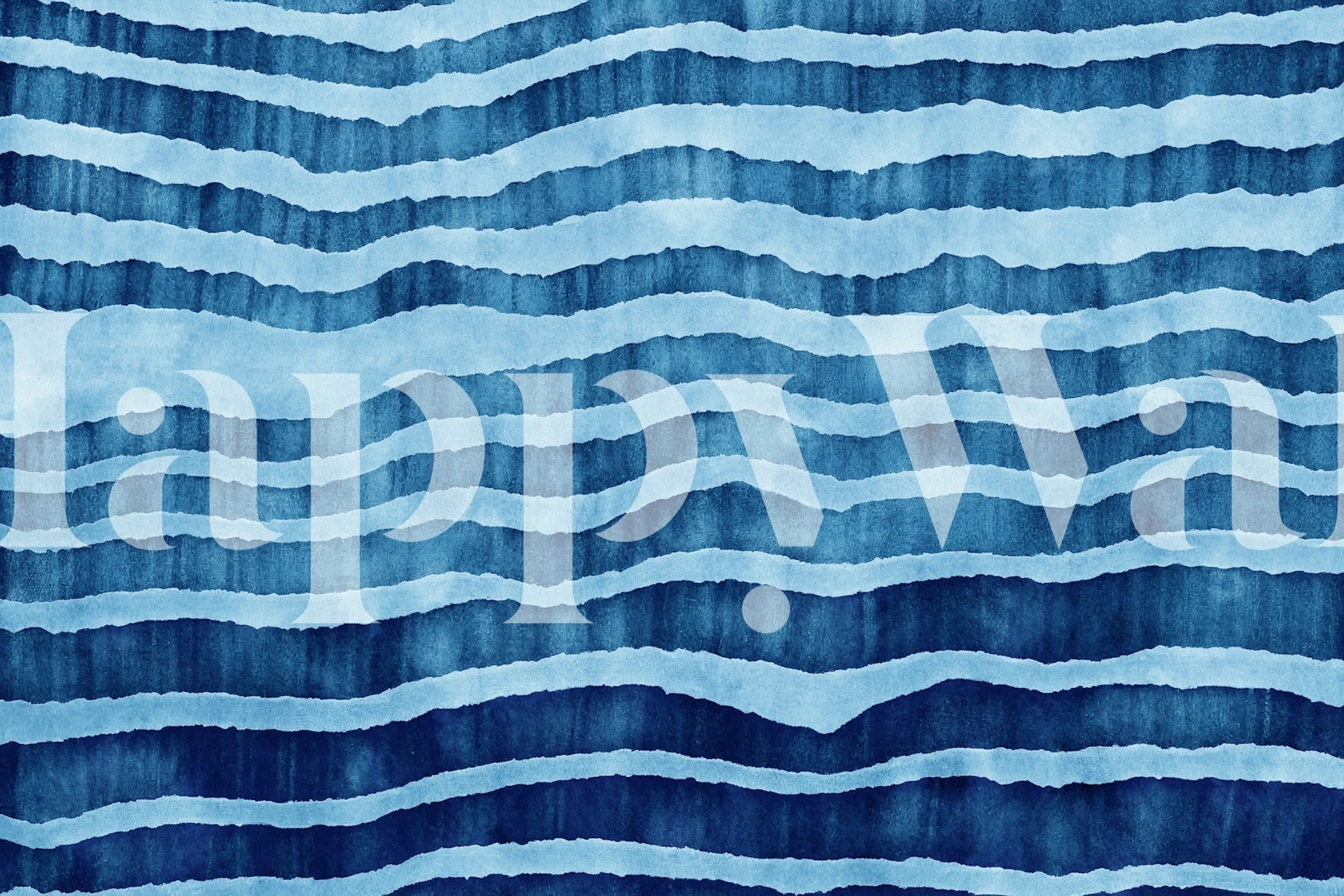 Indigo Shibori Fabric Design wallpaper in a room