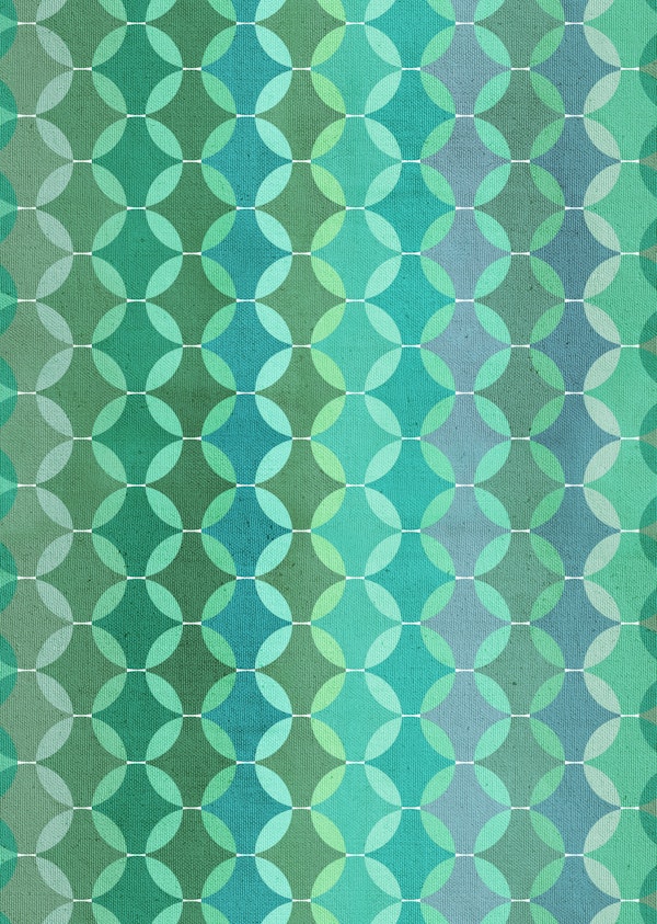 Seafoam Green Geometric Circles Large
