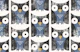 Retro Owls - Black & Blue