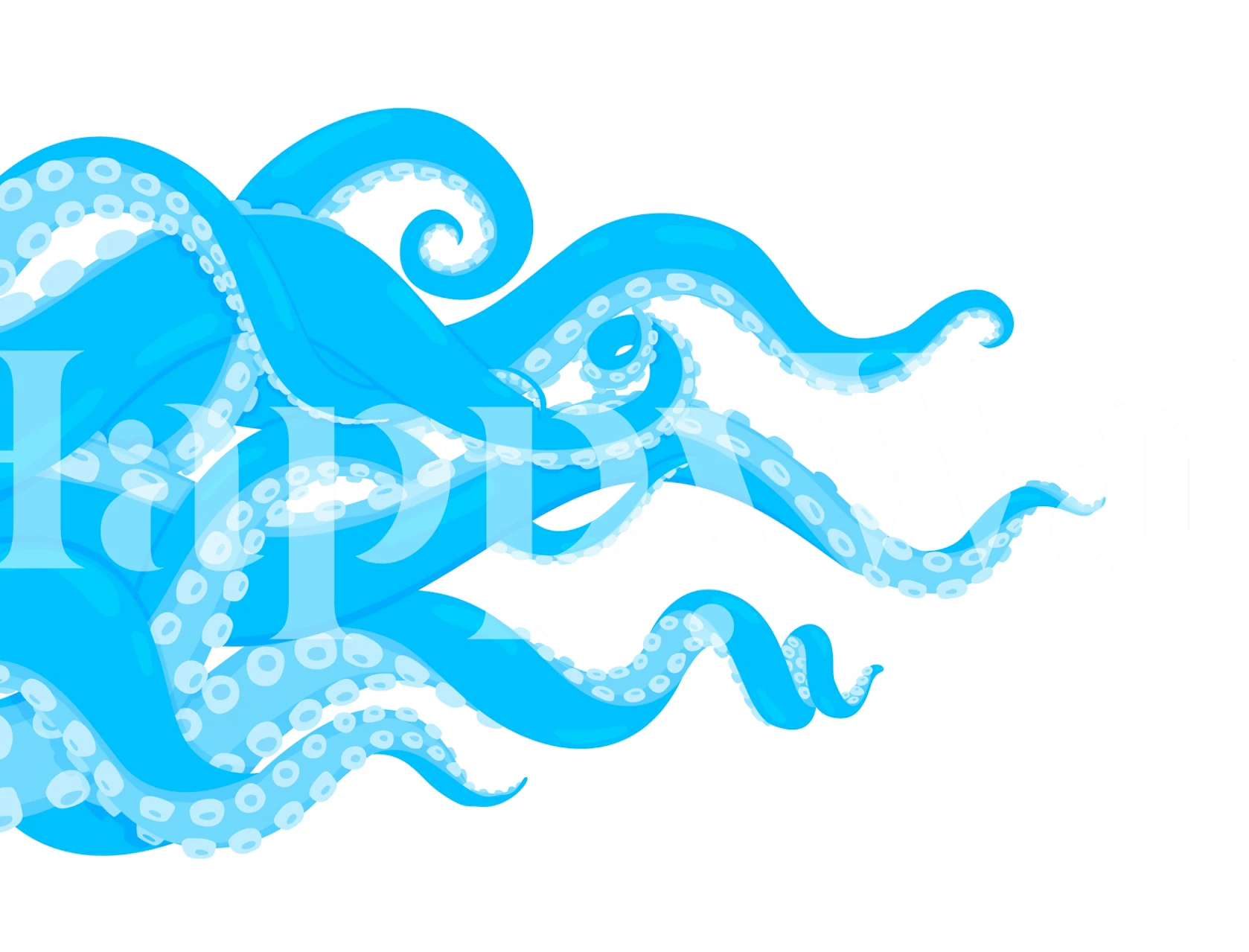 Cartoon octopus wallpaper in a kids' room