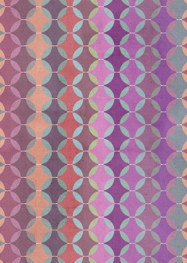 Retro Geometric Purple Circle Lattice Large