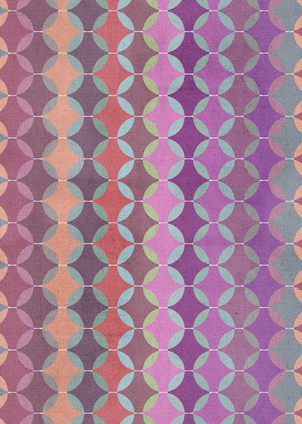 Retro Geometric Purple Circle Lattice Small