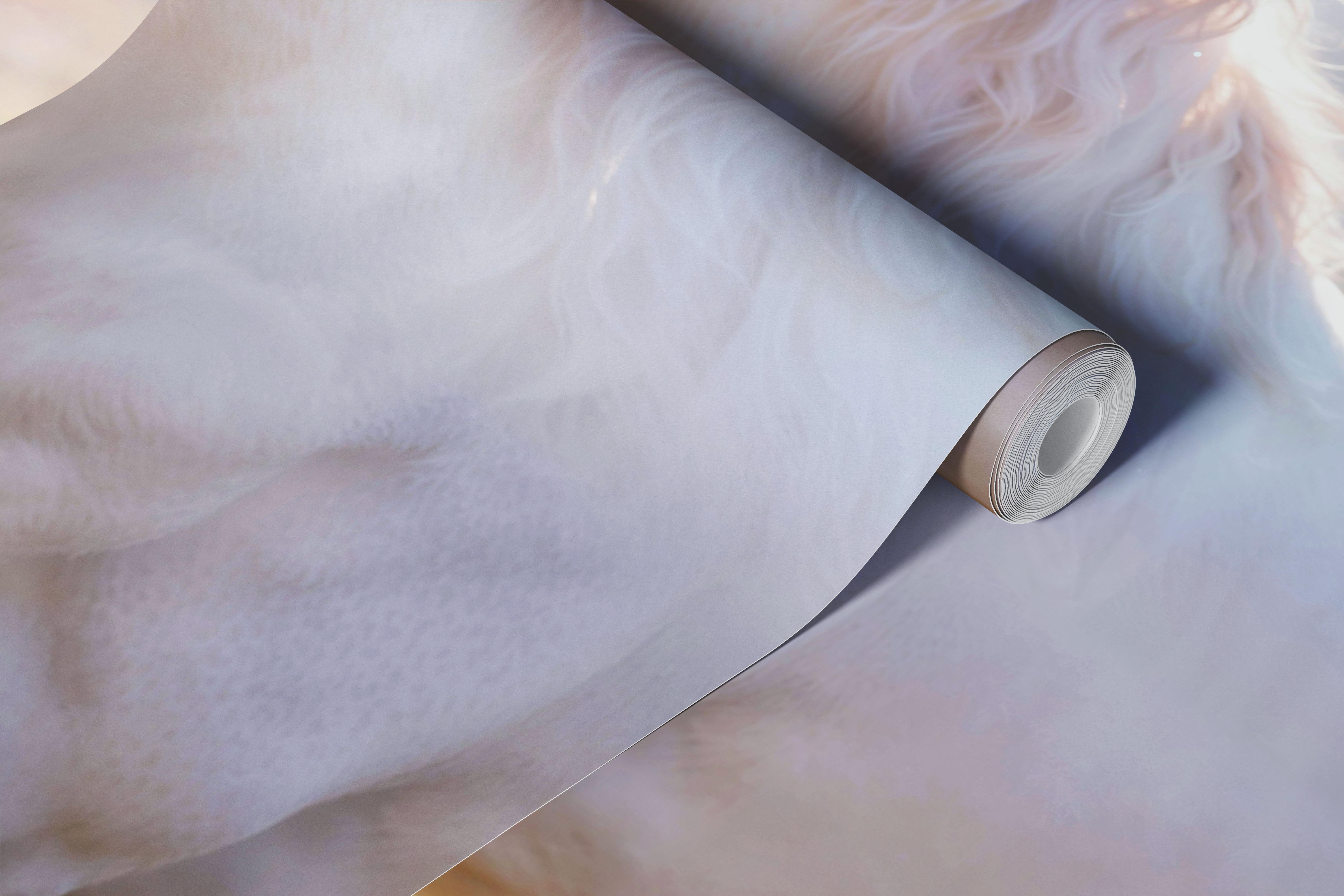 Magical unicorn in a blooming garden