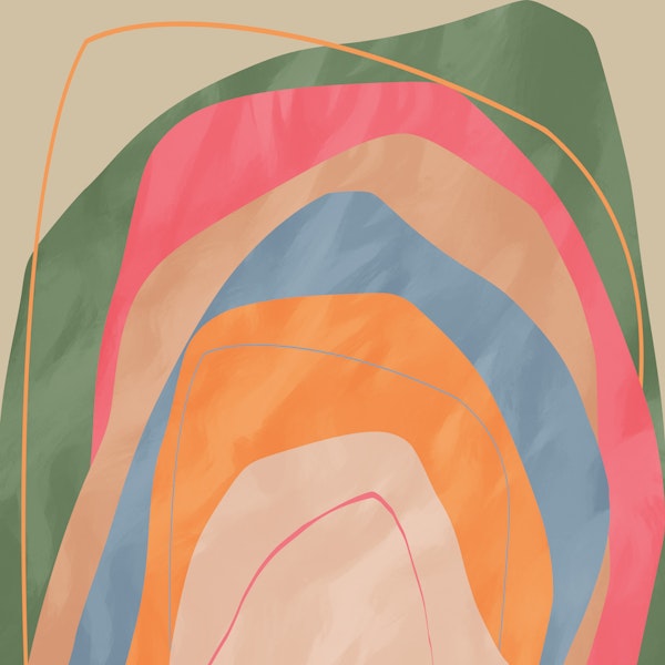 Mid Century Rainbow Waves