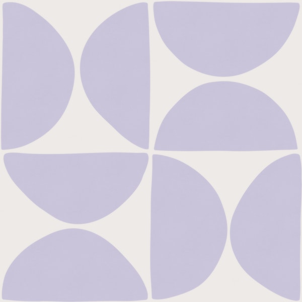 Lilac Retro Geometric - Purple Scandi Shapes