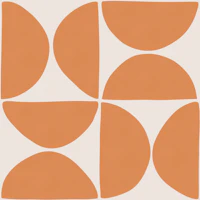 Retro Orange Scandi Geometric Shapes wallpaper