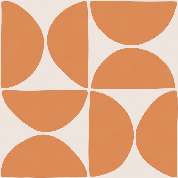 Retro Orange Scandi Geometric Shapes