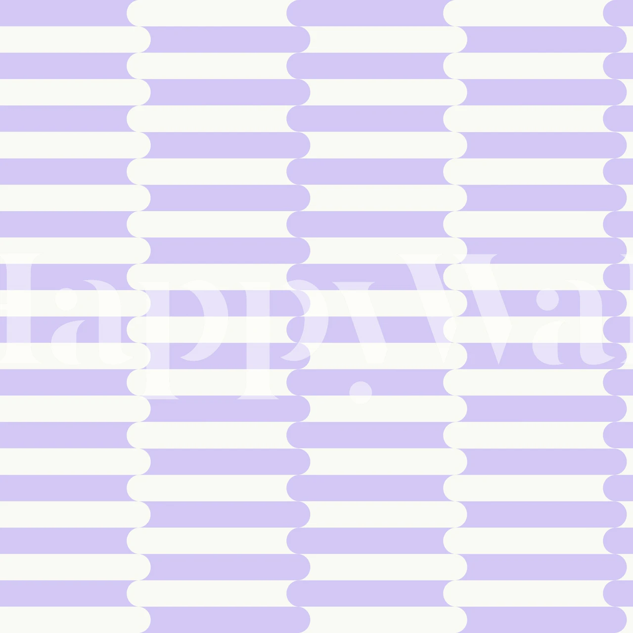 Retro Rounded Stripe Lavender tapete ar noapaļotām lavandas svītrām istabā