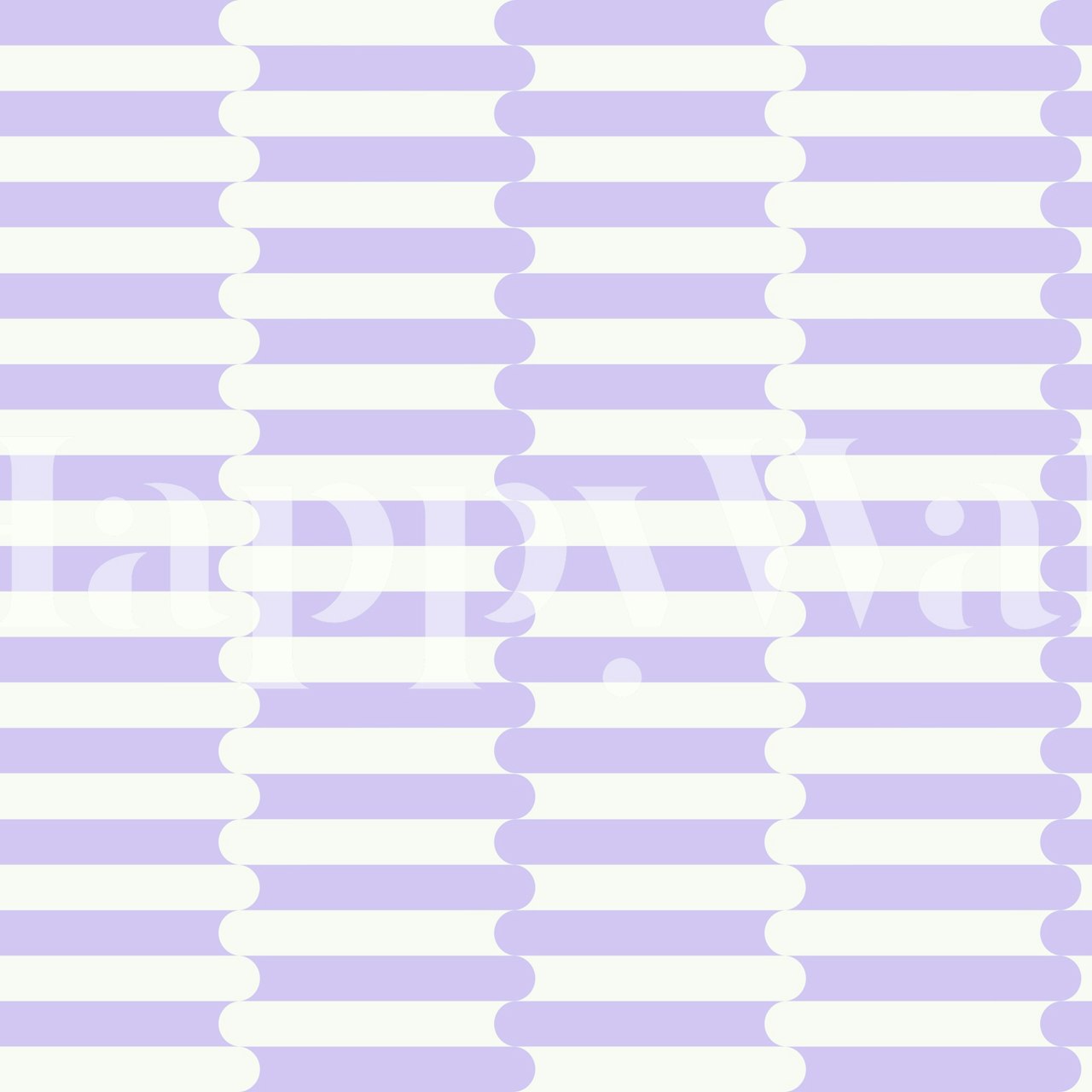 Retro rounded stripe lavender wallpaper in a room