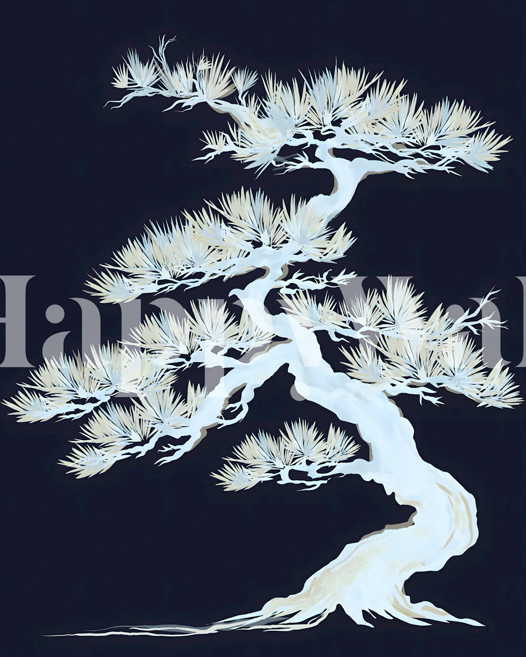 Japanese Matsu pine tree wallpaper design