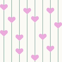 Stripes Hearts Pink & Green wallpaper