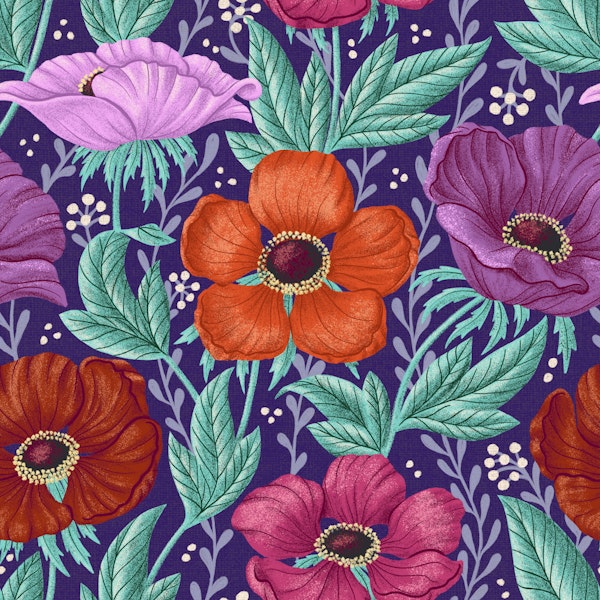 Maximalist Bold Florals - Purple