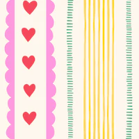 Playful Hearts and Stripes wallpaper