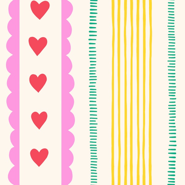 Playful Hearts and Stripes