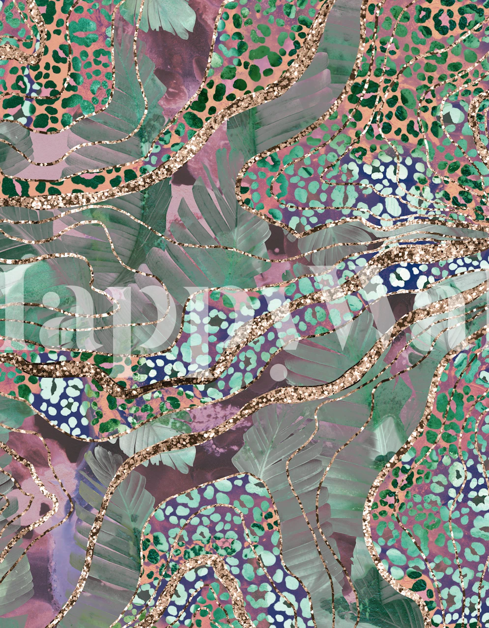 Tropical Batik Animal wallpaper in a room