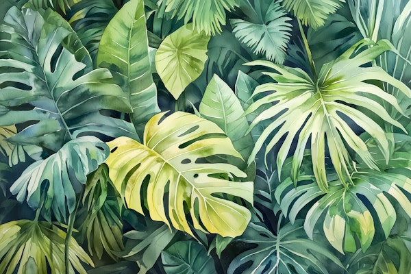 Tropical Monstera Leaves