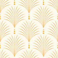 Gold Art Deco Palm Fan Pattern wallpaper