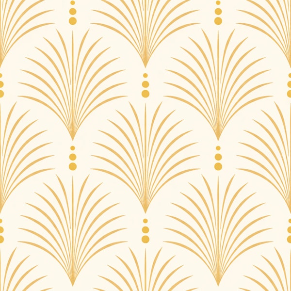 Gold Art Deco Palm Fan Pattern
