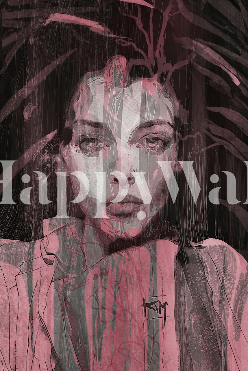 Roots wallpaper design in a modern room