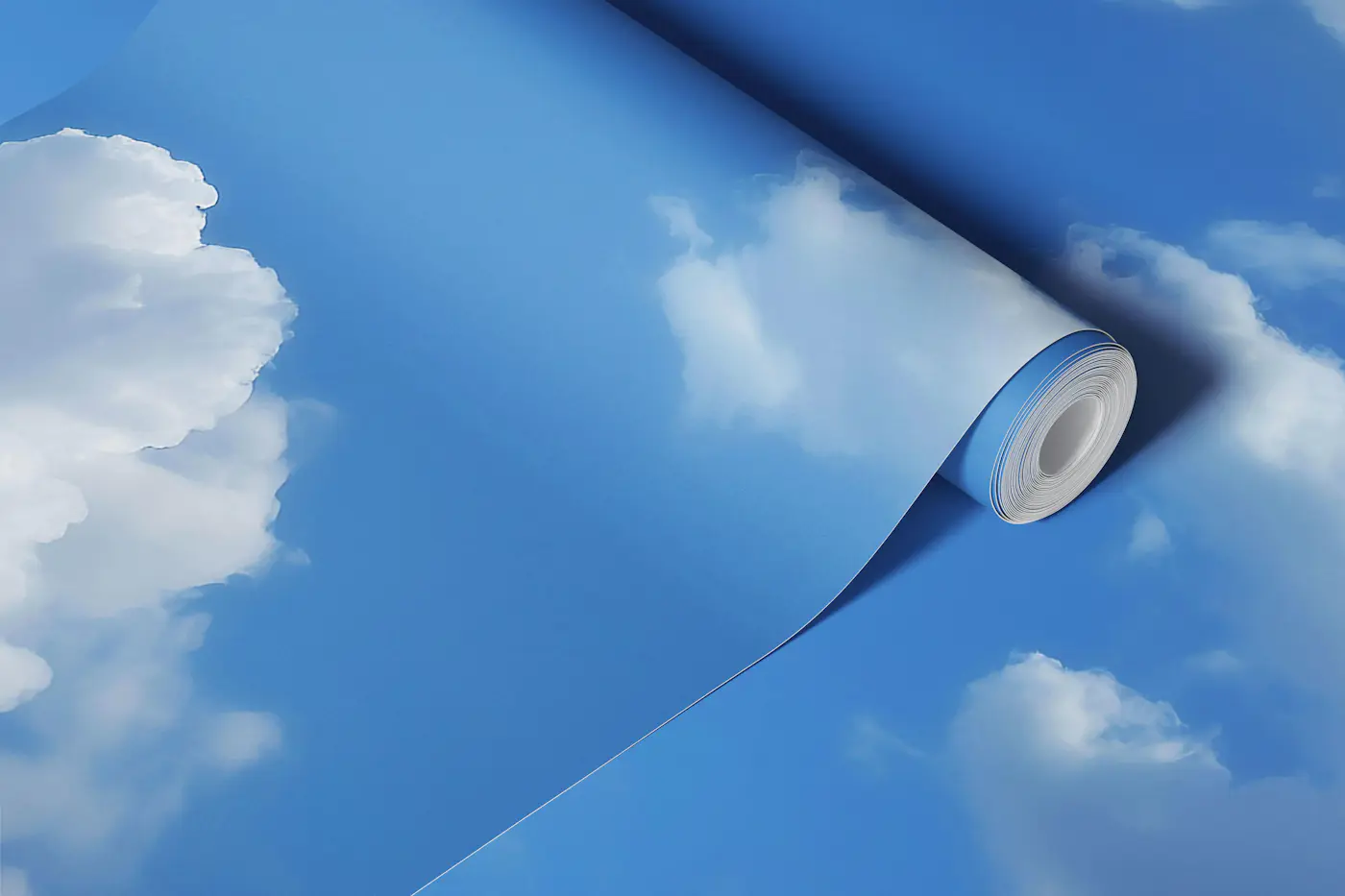 Blue Sky With Soft White Clouds wallpaper roll