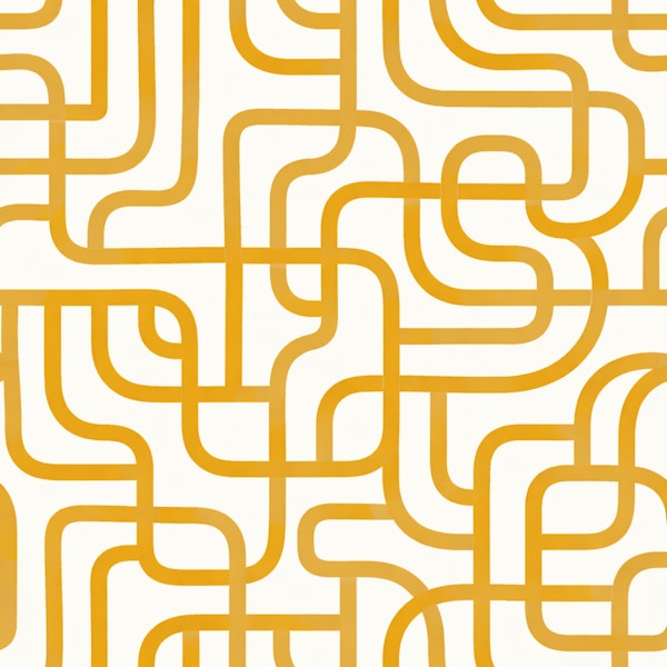 Golden Retro Geometric Line Pattern