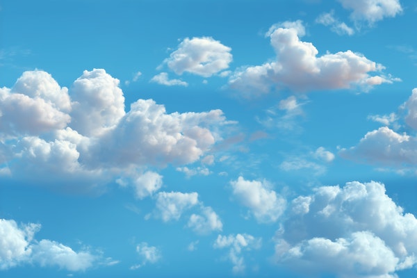 Blue Sky Puffy Clouds
