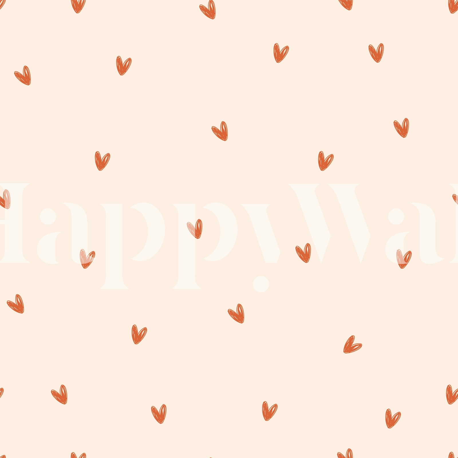 Sketch Hearts in Rust Tapete - happywall.com