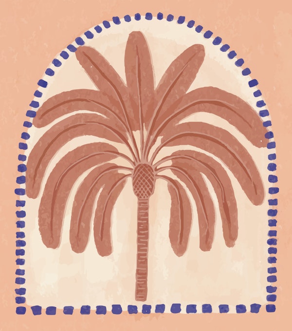 Vintage Tropical Palm Print
