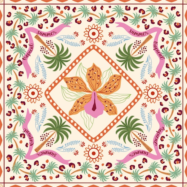 Exotic Botanical Print Design