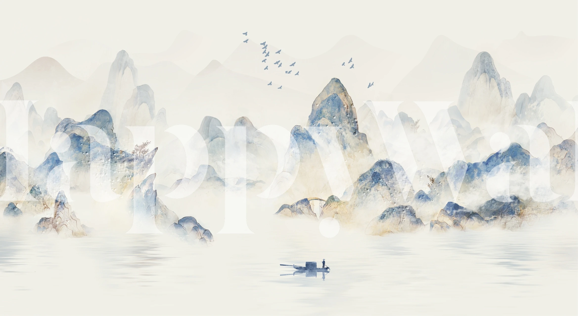 Artful Blue Horizon tapetas kambaryje