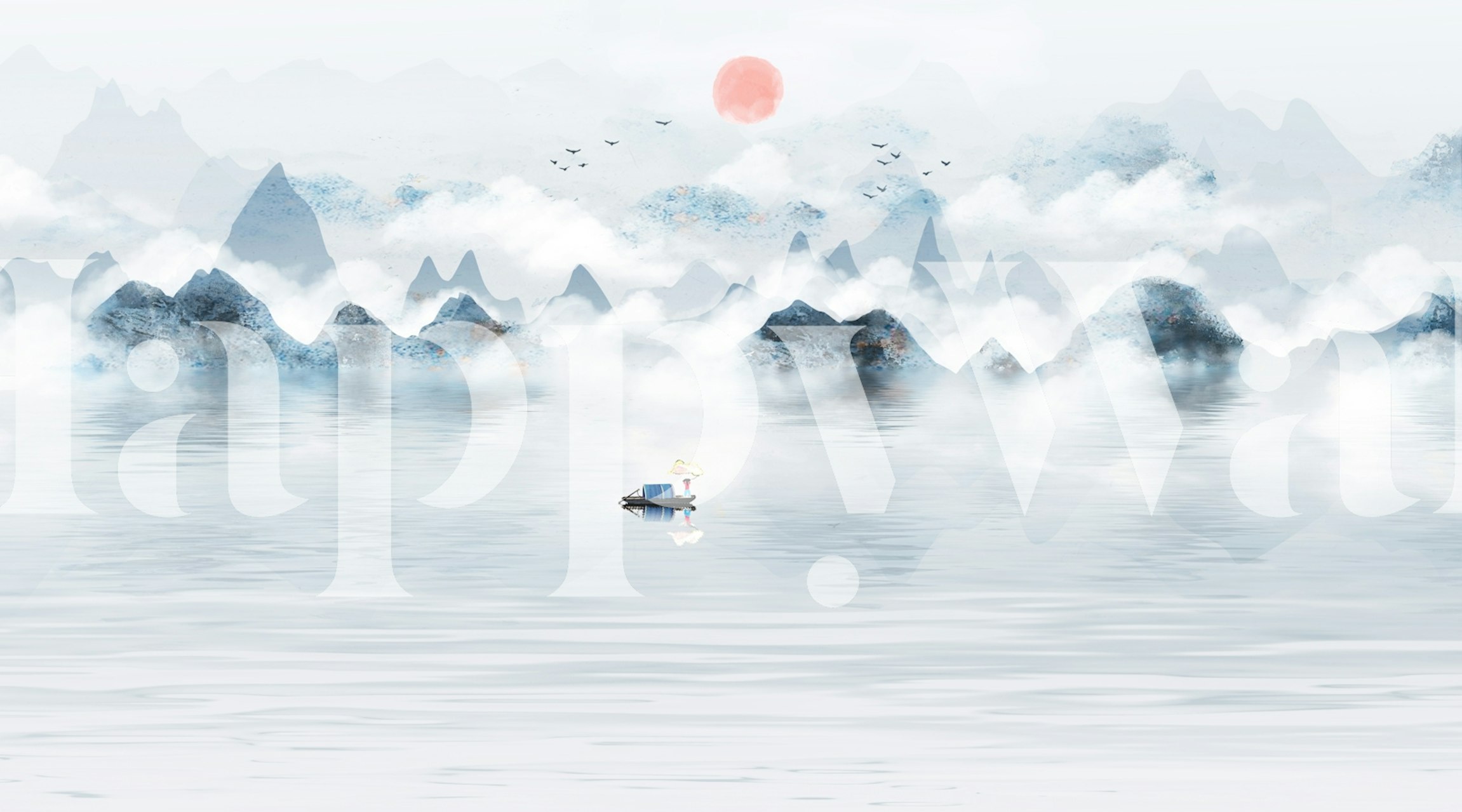 Blue Horizon Adventure wallpaper in a room